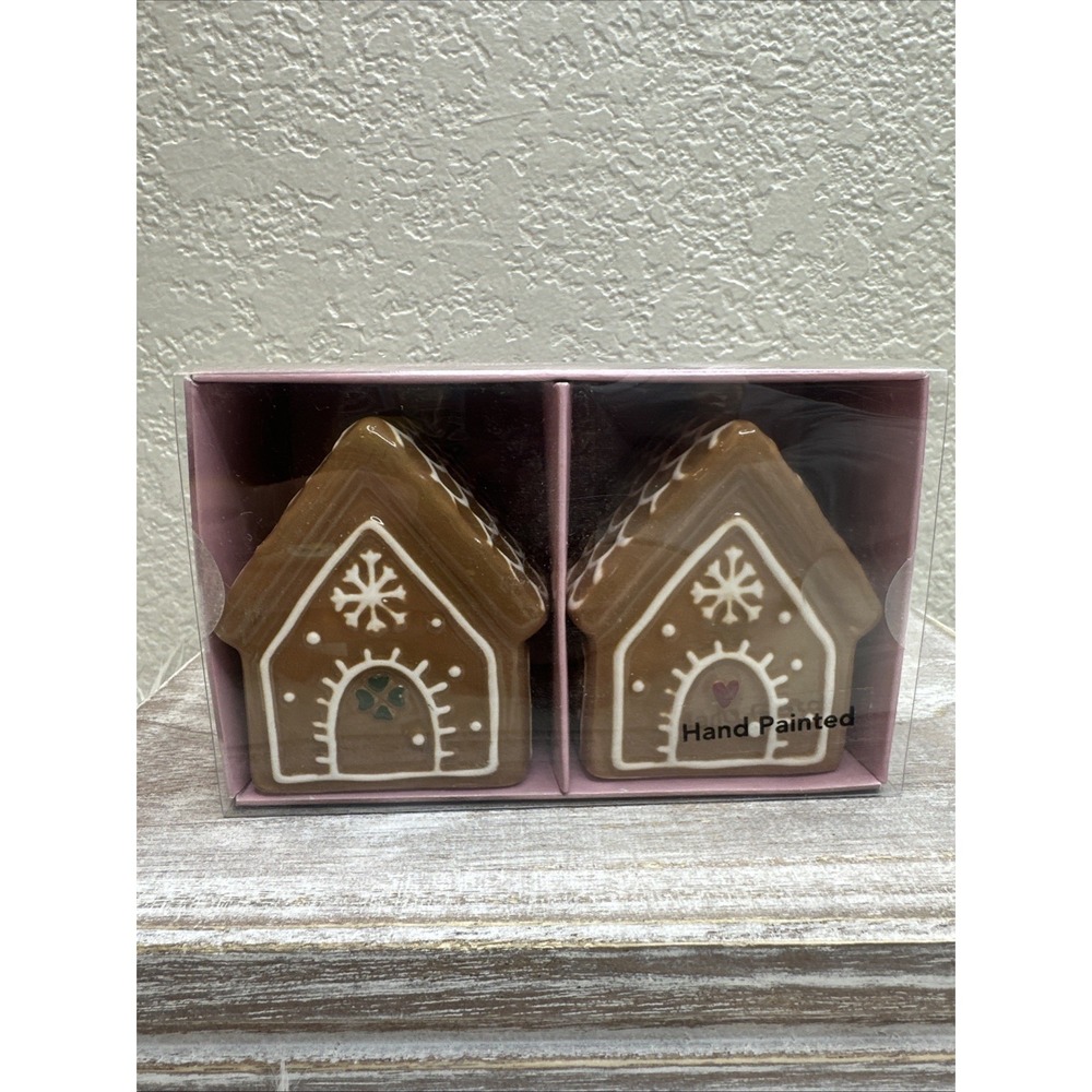 $19 🌙 St. Nicholas Square Gingerbread House Salt And Pepper Shaker NEW